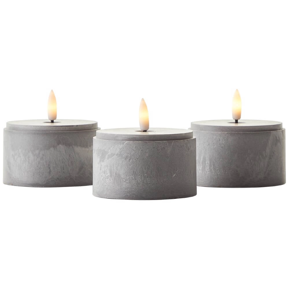 Ensemble de 3 lampes de table Bougie verre de fumée Brilliant 4004353428326