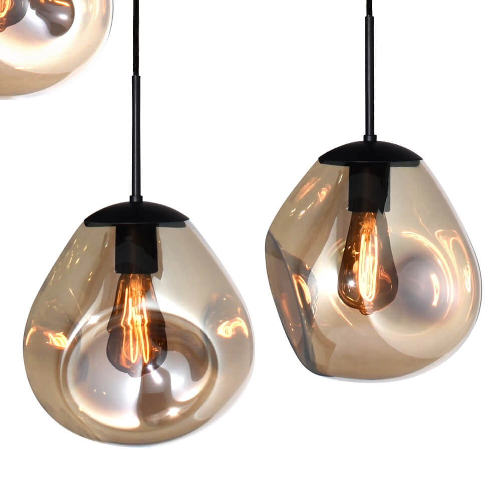 Lampe suspendue Lava 8x verre doré Ø 24cm Masterlight 8718121286334