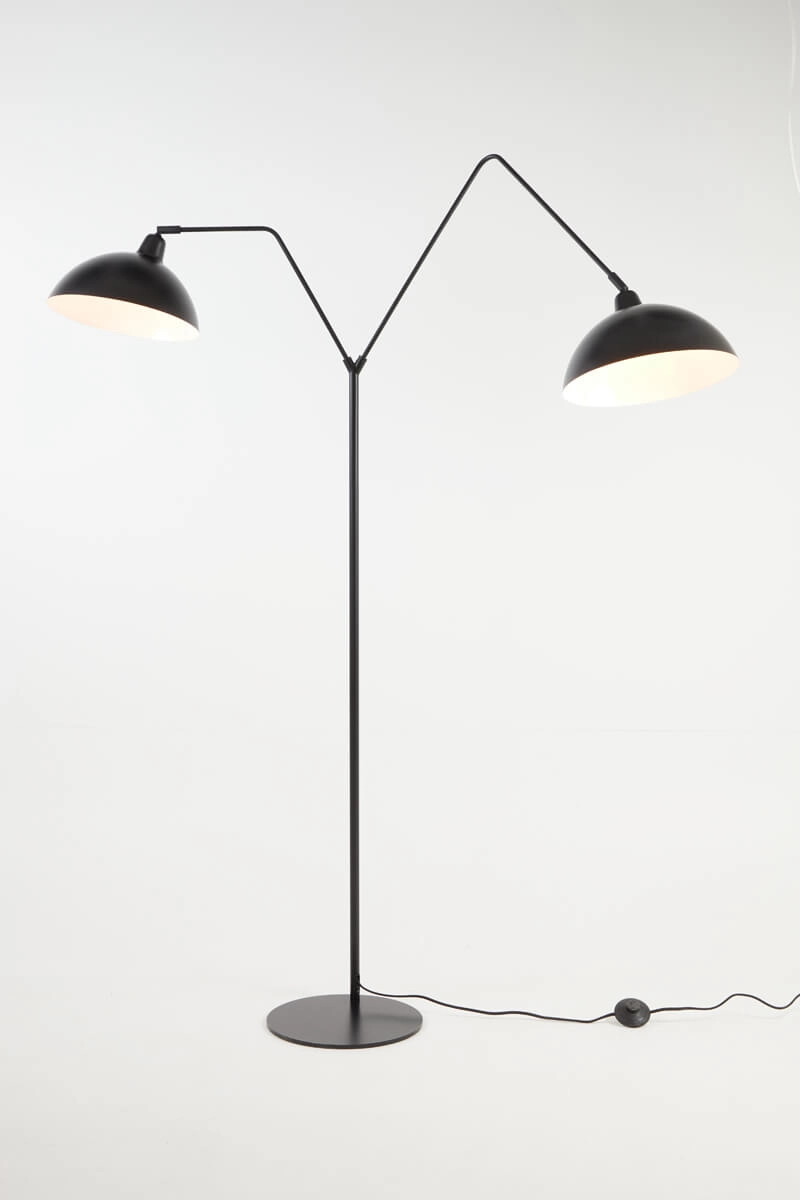 Lampadaire noir Orion 2 lumières Light & Living 8717807305147