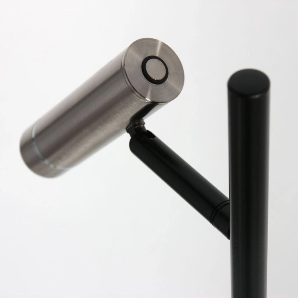 Lampe sur pied à deux lampes Lumo noir avec du nickel Steinhauer 8712746184679