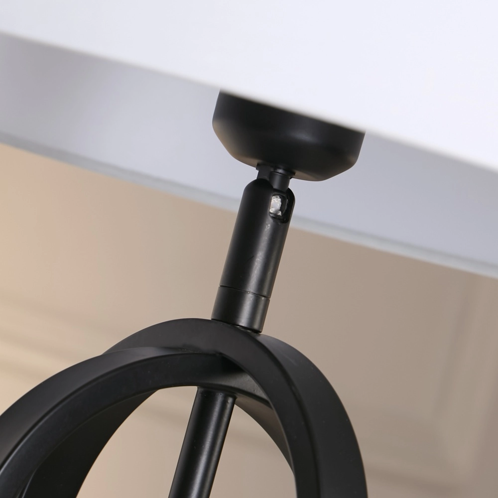 Lampe de table Chic noir avec capuche blanche Searchlight 5053423305035