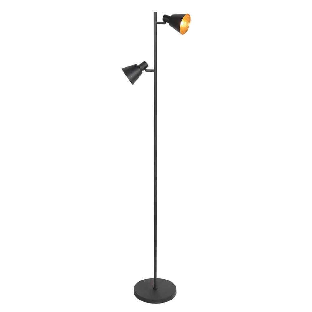 Lampadaire Oeroe noir avec or Steinhauer 8712746176360