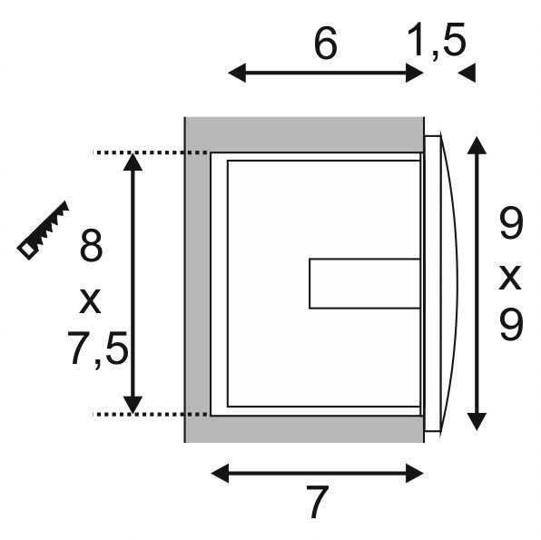 Lampe à LED intégrée Downunder Out S pour l'extérieur SLV 4024163148092