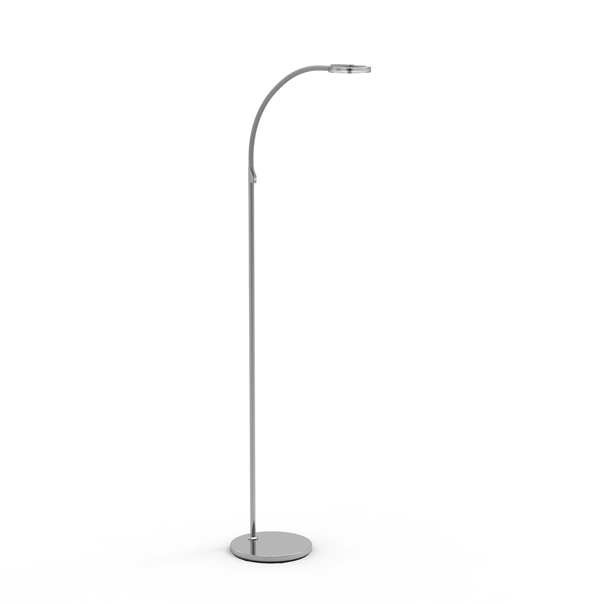 Lampe de lecture au sol LED Turound 10w - 2200-4000K - 125cm verre clair en acier inoxydable