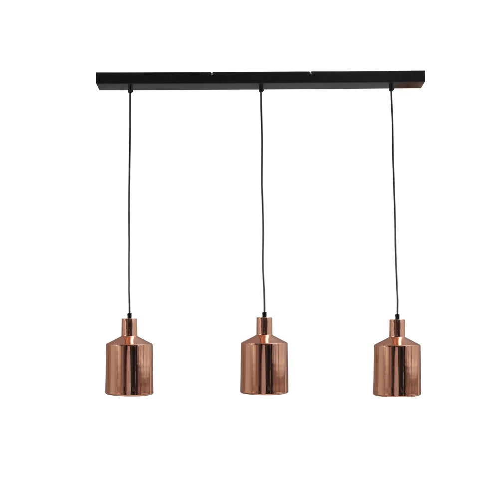 Lampe de salle à manger Boris Concepto 3x14 noir avec du brun cuivré