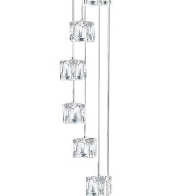 Lampe suspendue Vide Ice Cube 8x5w - 3000K - 20cm gris métal Searchlight 5053423102061