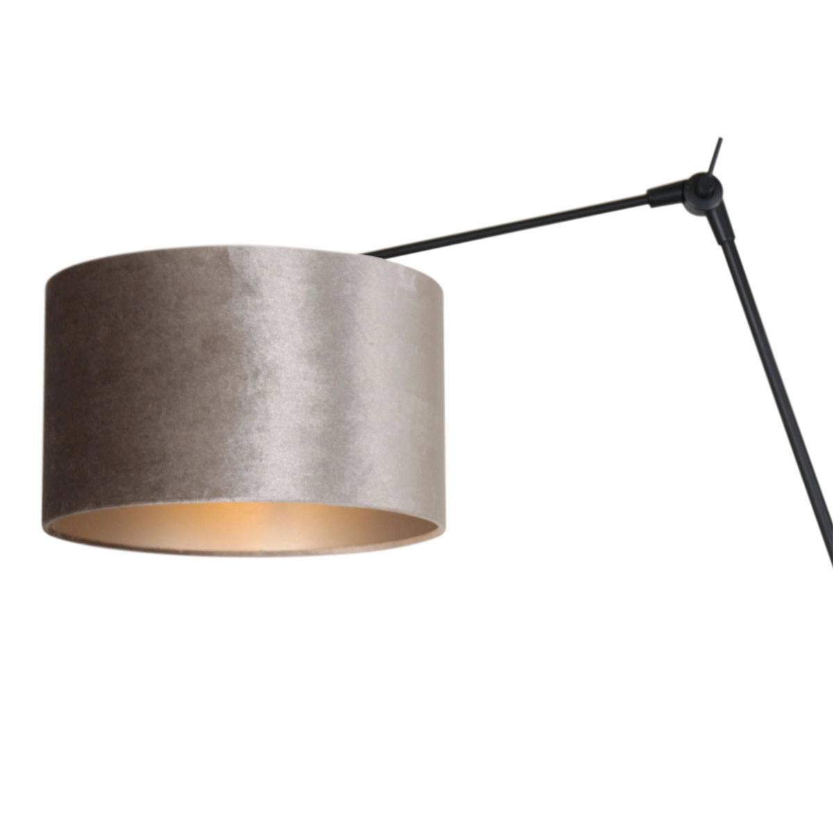 Lampe de lecture murale Prestige Chic noir avec abat-jour en velours taupe de 30 cm Steinhauer 8712746145922