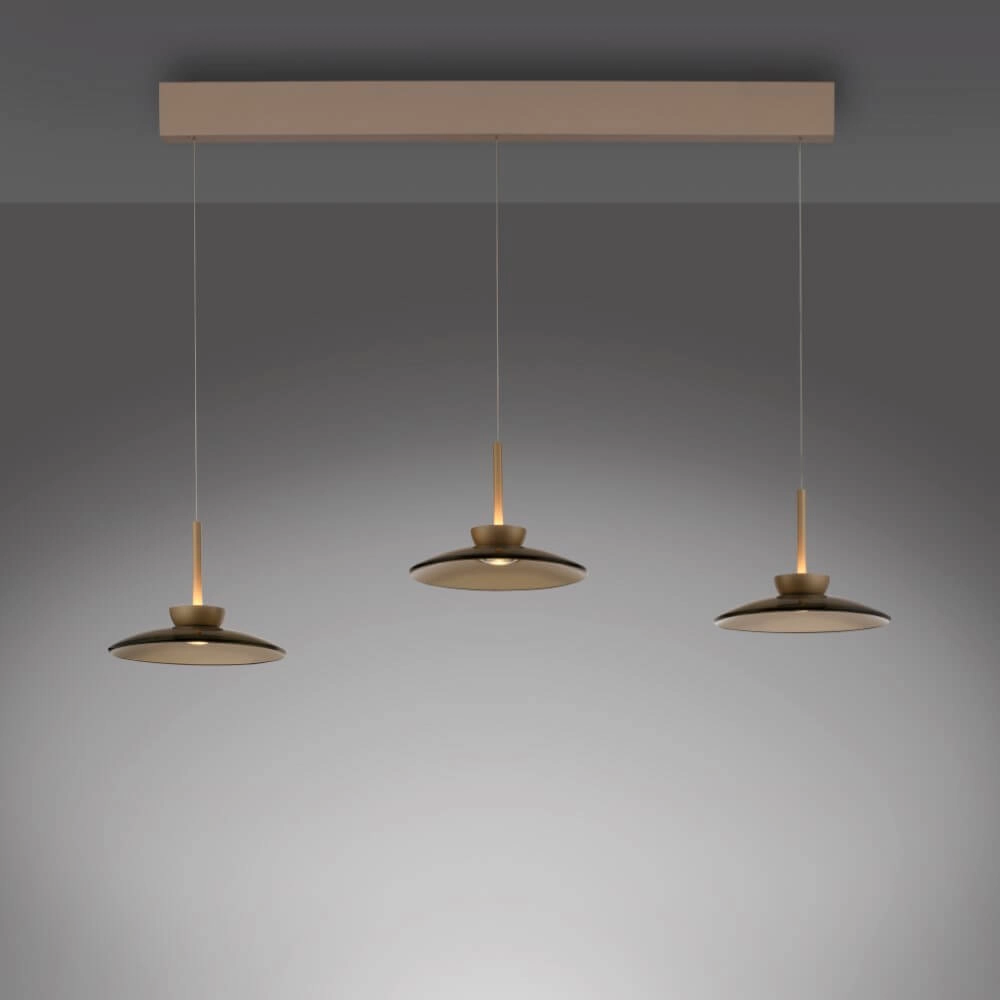 Lampe suspendue 3 lumières Pure Moon bronze Paul Neuhaus 4012248383940