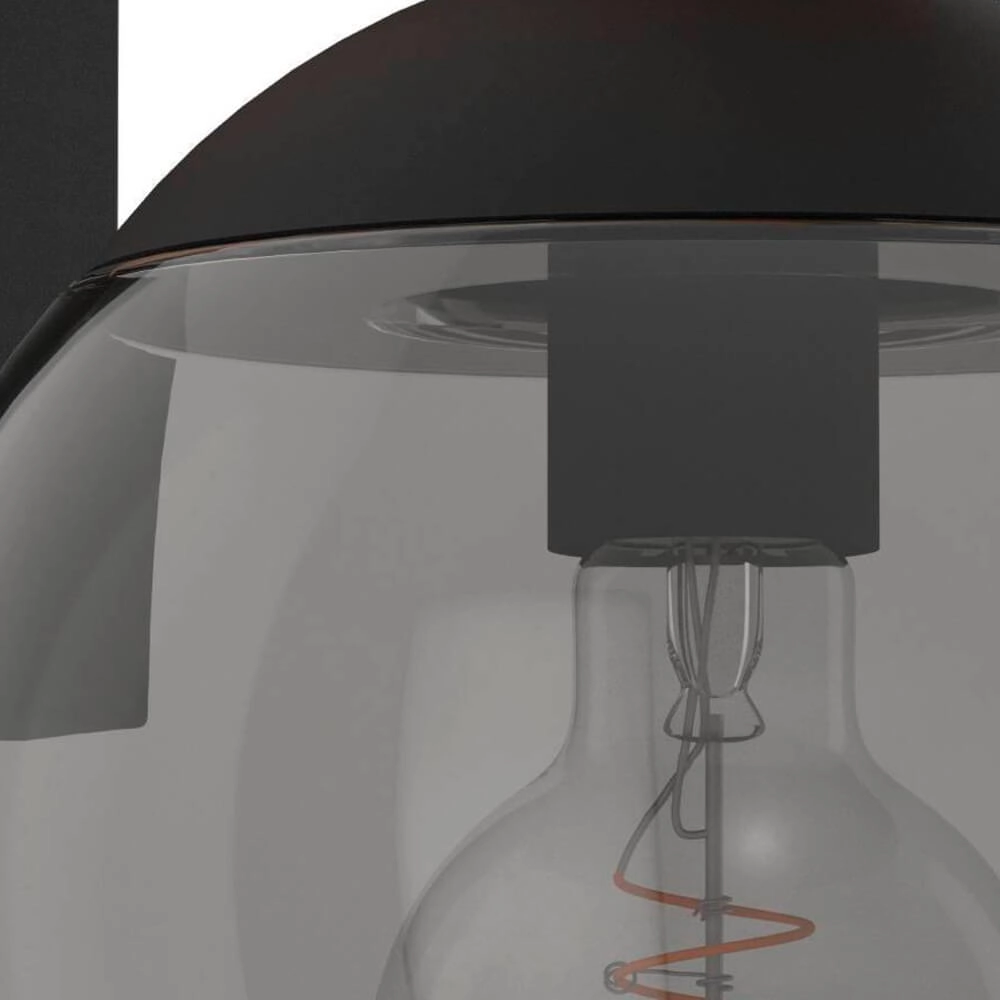 Lampe d'extérieur à ampoule Bufalata Bois avec verre fumé Eglo 9008606261765