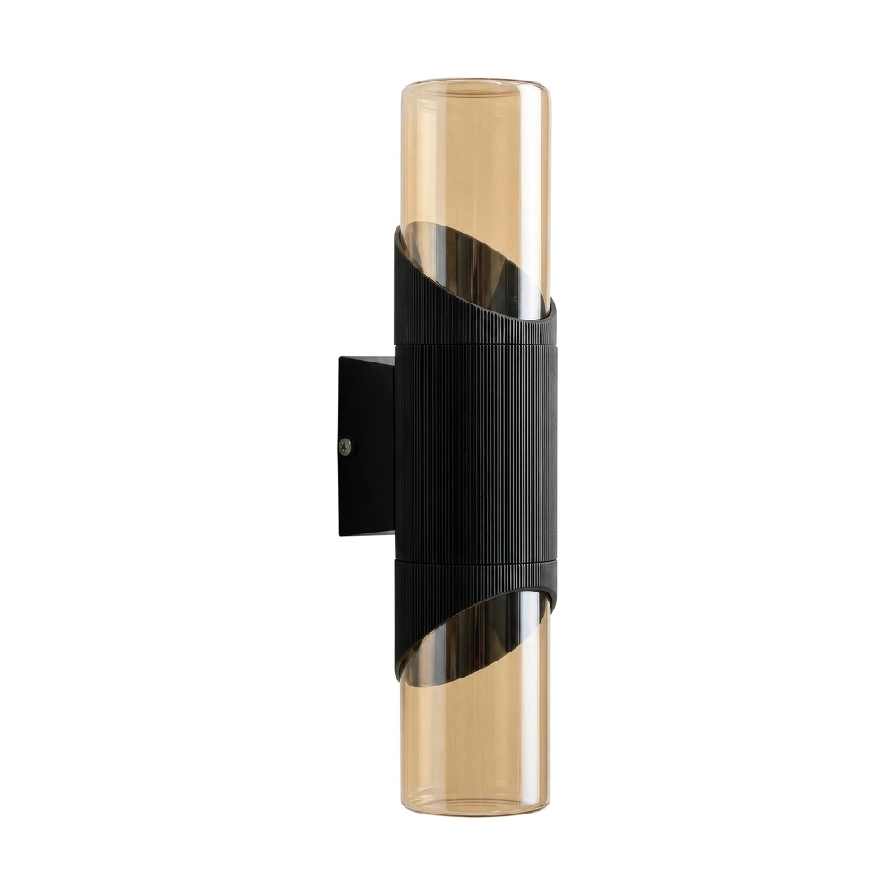 Lampe murale de conception Broadway Noir avec double verre ambré Searchlight 5,05342E+12