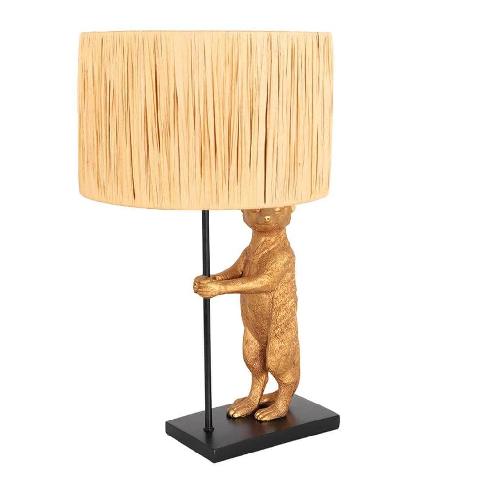 Lampe de table Animaux noir avec abat-jour paille Steinhauer 8712746172119
