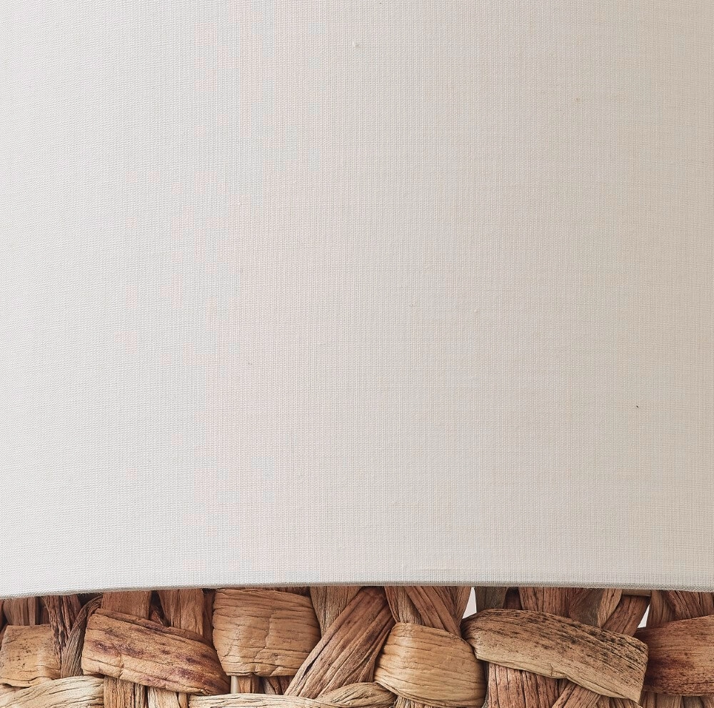 Lampe suspendue Waterlilly rotin avec tissu blanc Brilliant 4004353411922