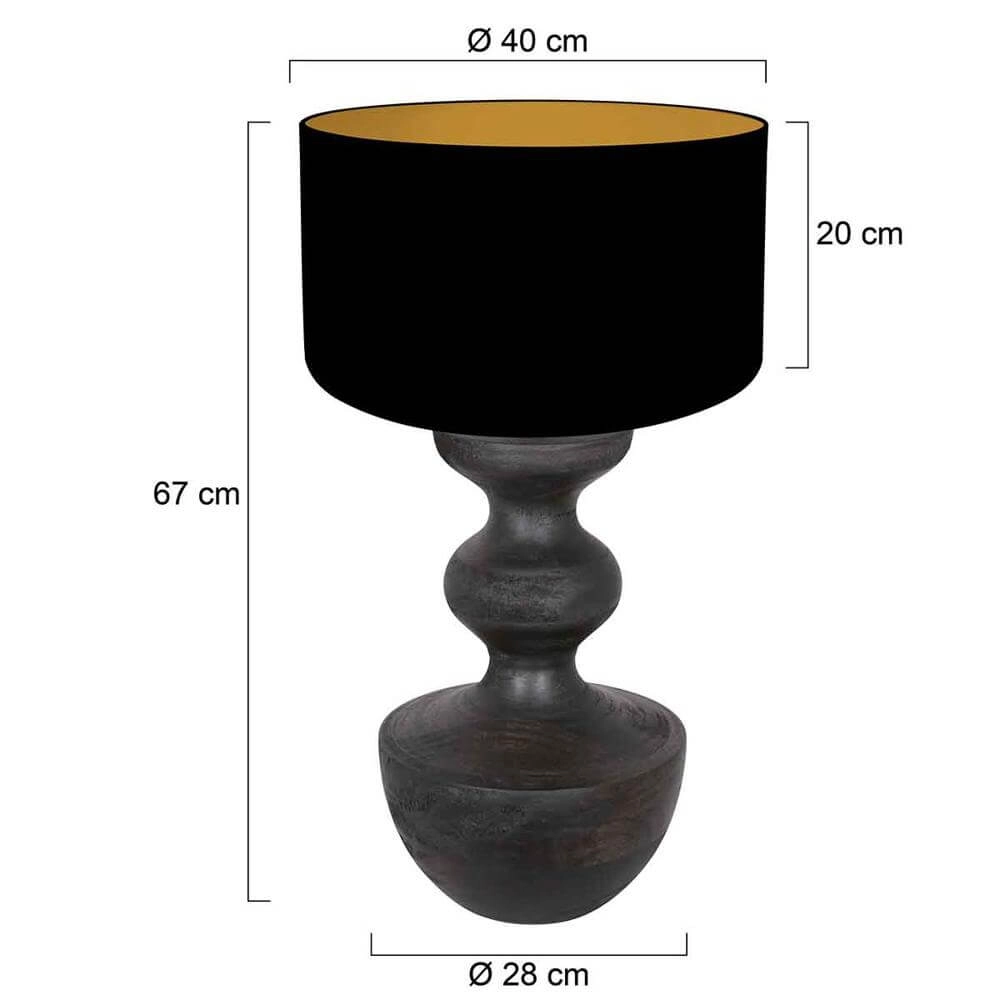 Lampe de table Lyons noir 70cm Steinhauer 8712746175295