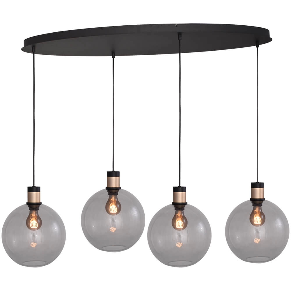 Lampe suspendue Lazise 2 4x Ø 25cm doré avec noir Lampe suspendue Lazise 2 4x Ø 25cm doré avec noir