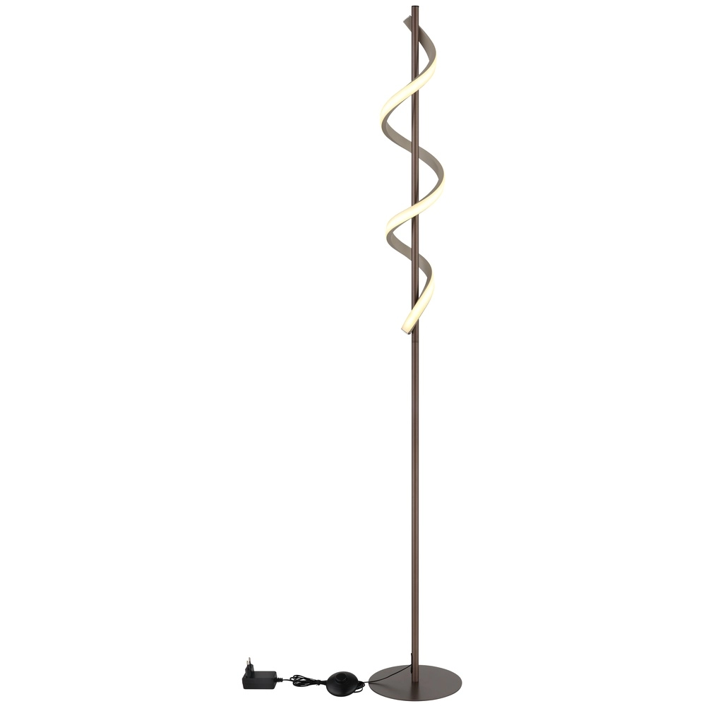 Lampe de pied Spiro bronze avec brun sable Globo 9007371590315