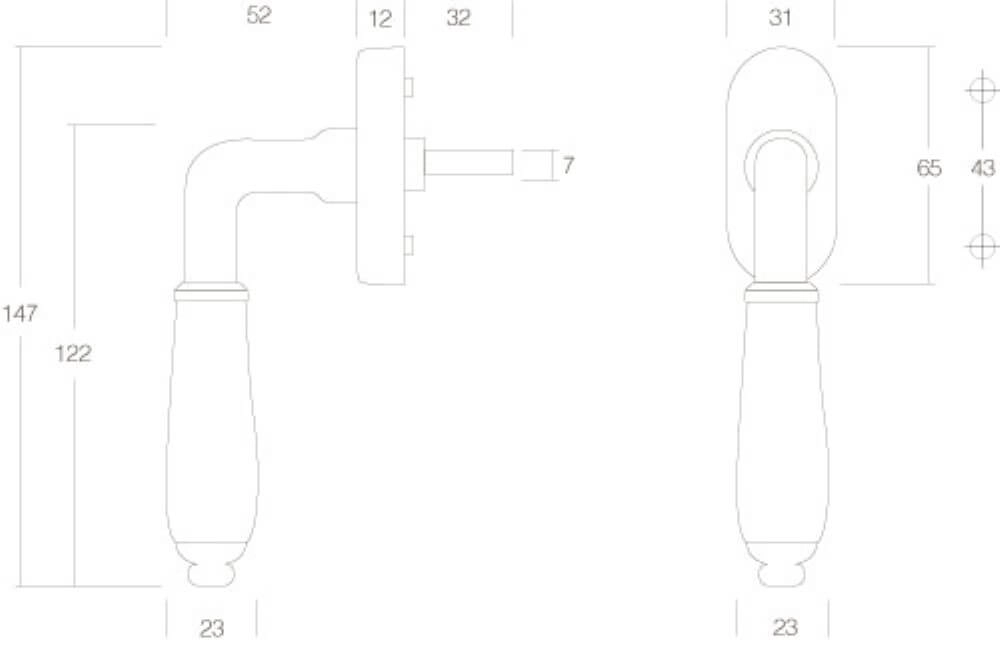Poignée de fenêtre classique Courgette nickel Intersteel 8714186106730