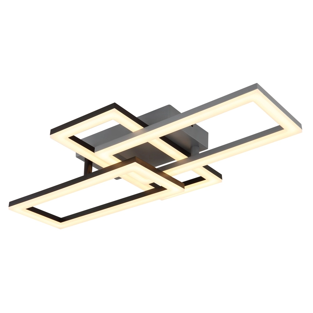 Lampe de plafond à design noir Sapena 61,4 x 34,1 cm