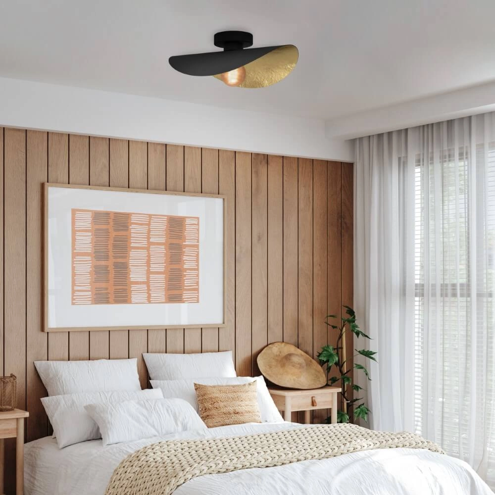 Plafonnier noir Saceda avec de l'or Stars of Light 9008606292271