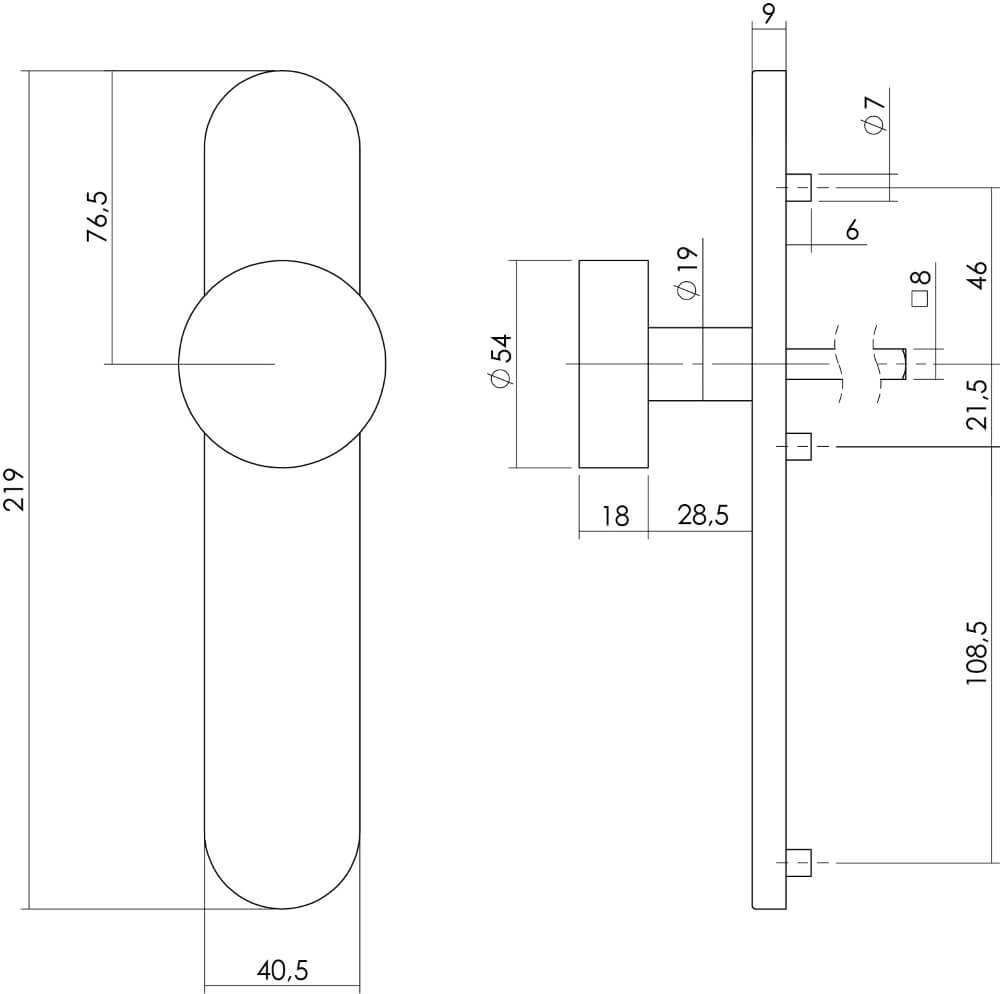 Poignée de porte ovale Kurano store en acier inoxydable Intersteel 8714186172407