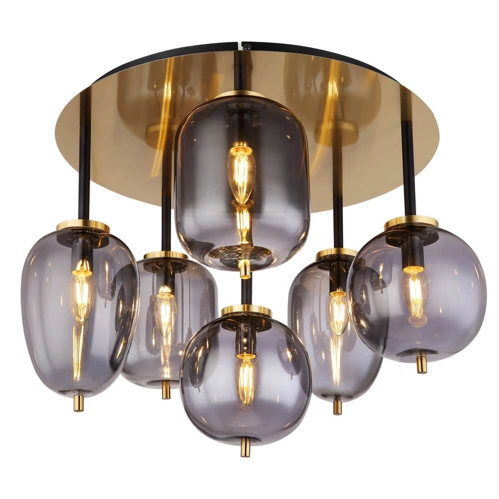Plafonnier doré Blacky I 6 lumières Plafonnier doré Blacky I 6 lumières