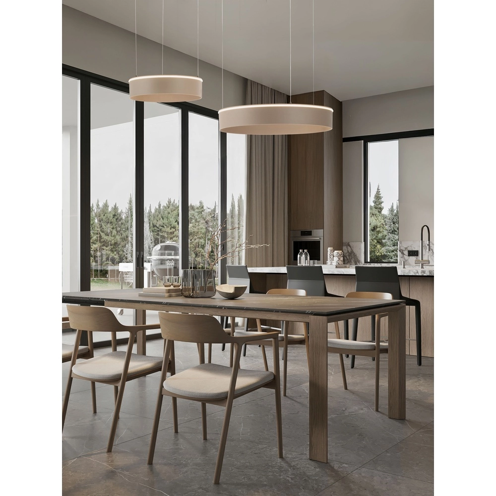 Lampe pendante moderne Olivia Double brun sable Lyora 5212017494269