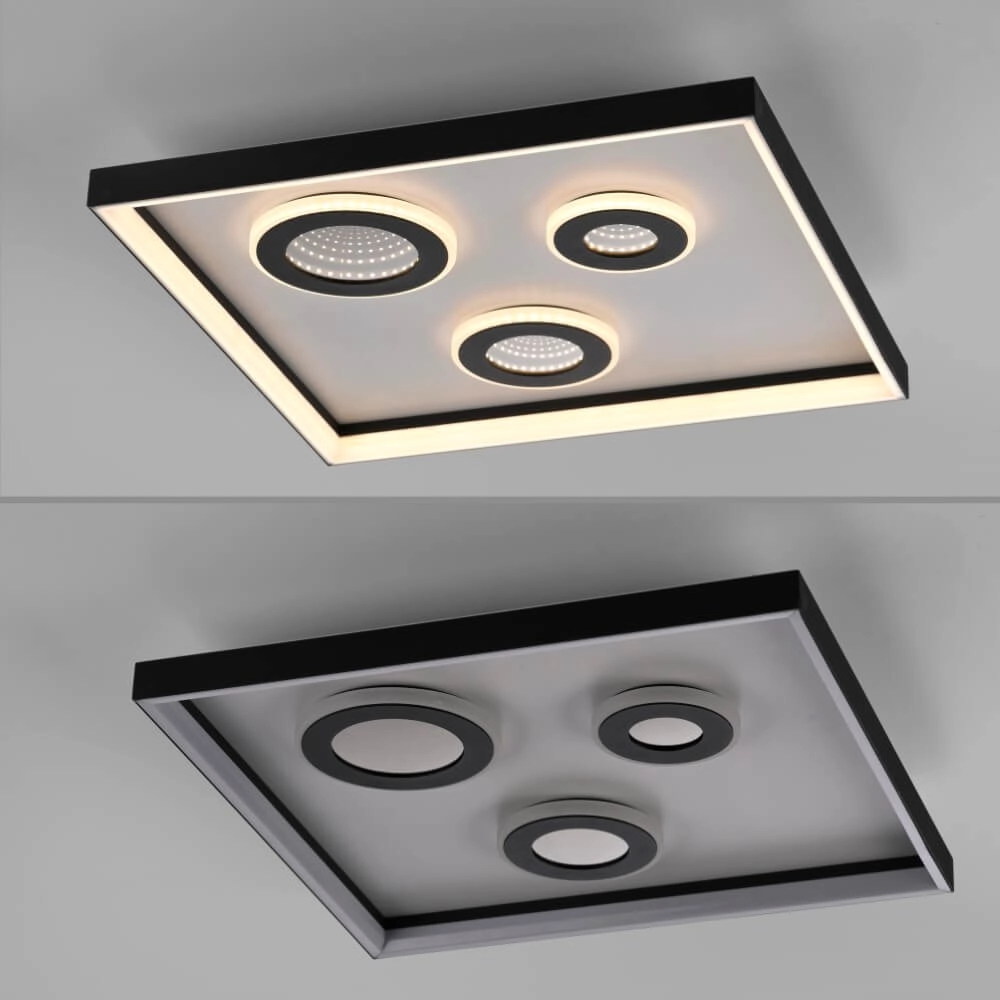 Plafonnier carré Dune noir Paul Neuhaus 4012248384916