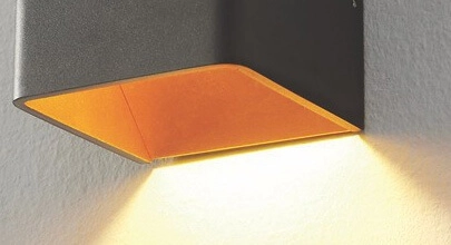 Éclairage LED haut et bas Fulda 6w - 2700K - 10cm noir avec or Artdelight 8719831733606