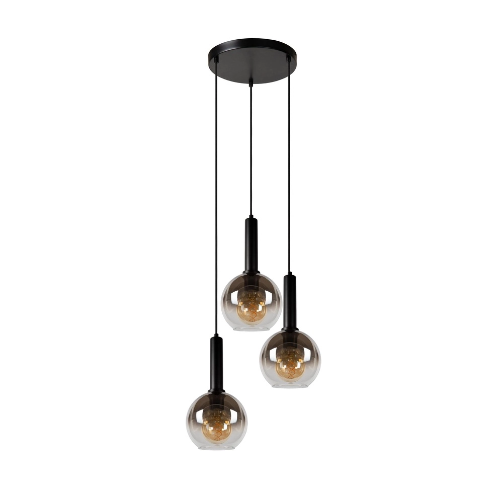 Lampe suspendue Marius Noir à 3 lumières