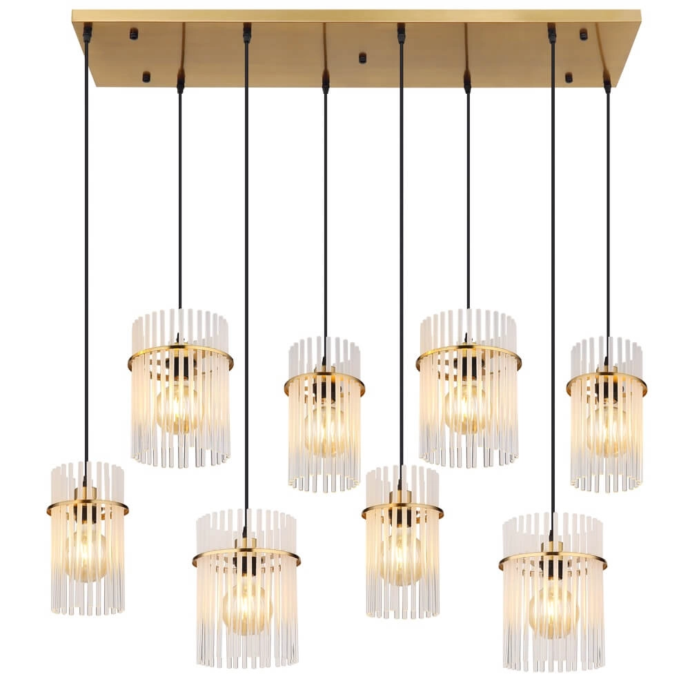 Suspension dorée Gorley avec verre 8 lumières Globo 9007371468959