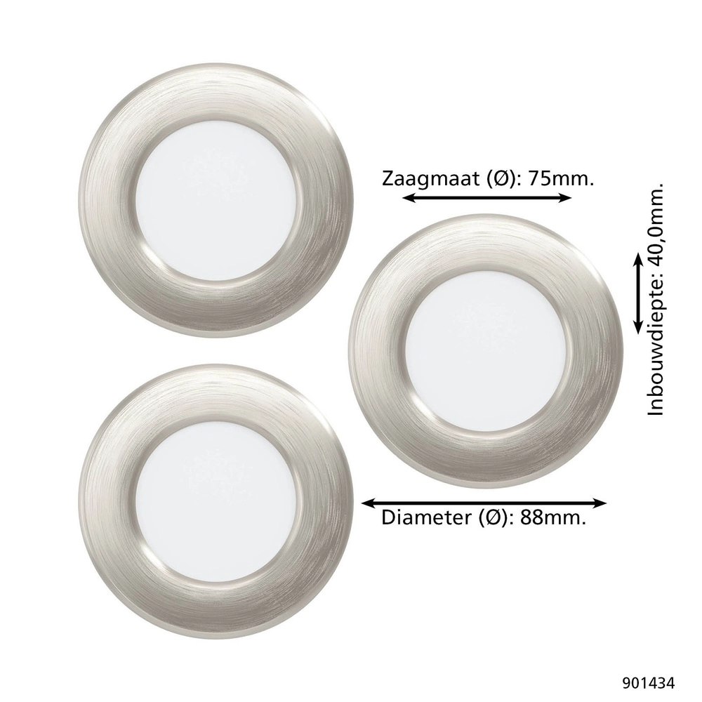 Projecteur encastré IP44 Fueva 6-Z Zigbee - acier inoxydable - Ø 8,8 cm Eglo 9008606331024