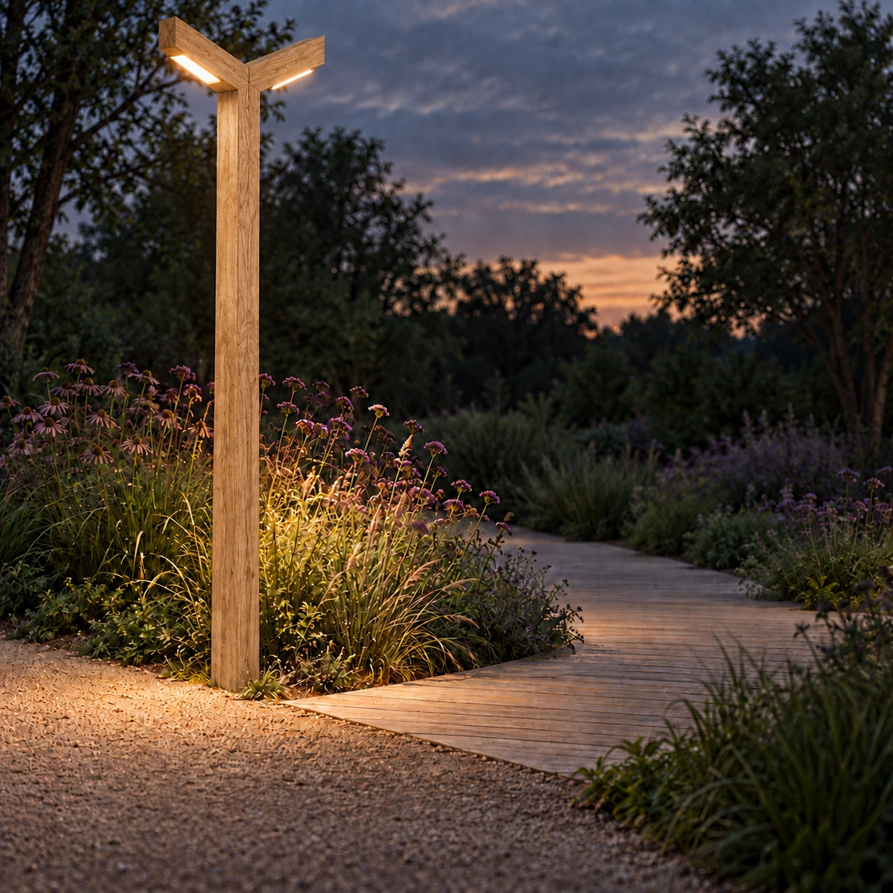 Double lampadaire en bois Stelle Chêne - 4M - PH07 - 3000K