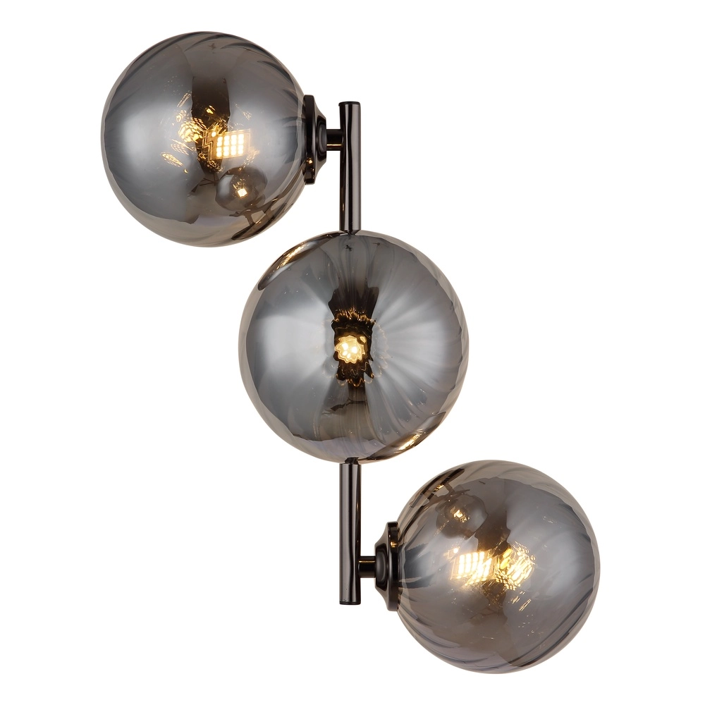 Lampe murale noire Conor avec du verre fumé Globo 9007371518180