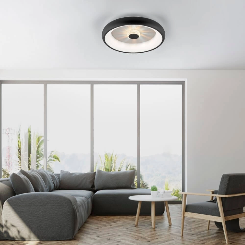 Plafonnier rond Vertigo noir Ø 46,5cm Just Light 4043689994723