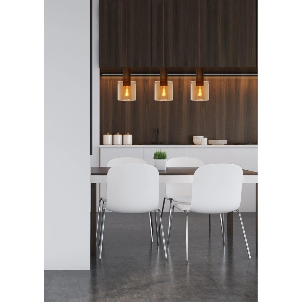 Lampe suspendue Toledo Verre ambré à 3 lumières Lucide 5411212740854