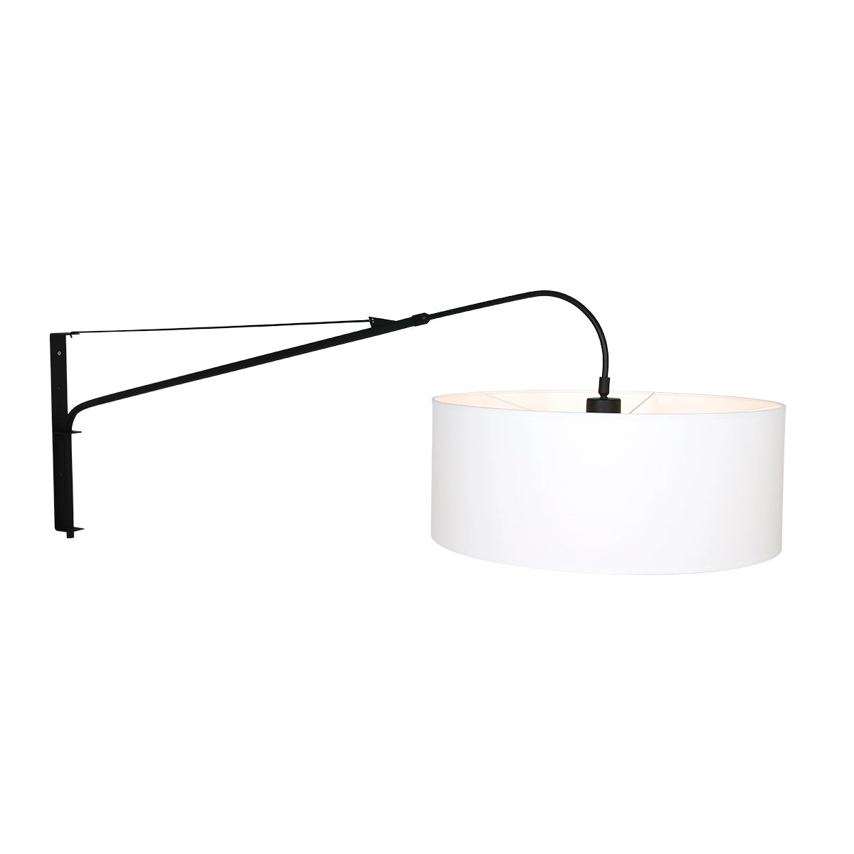 Lampe de lecture Gramineus noir avec abat-jour blanc