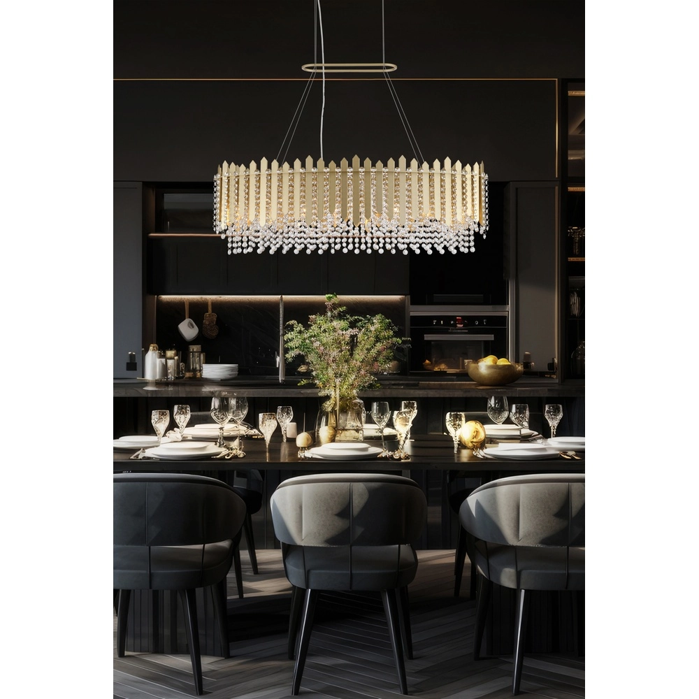 Suspension Spear Ovale doré Searchlight 5053423304205