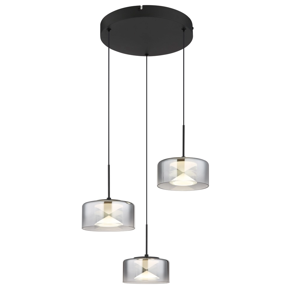 Lampe pendante de conception Belinda Noir à 3 lumières