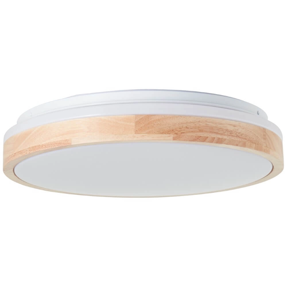 Plafonnier Brodsky Ø 39cm blanc avec bois Plafonnier Brodsky Ø 39cm blanc avec bois