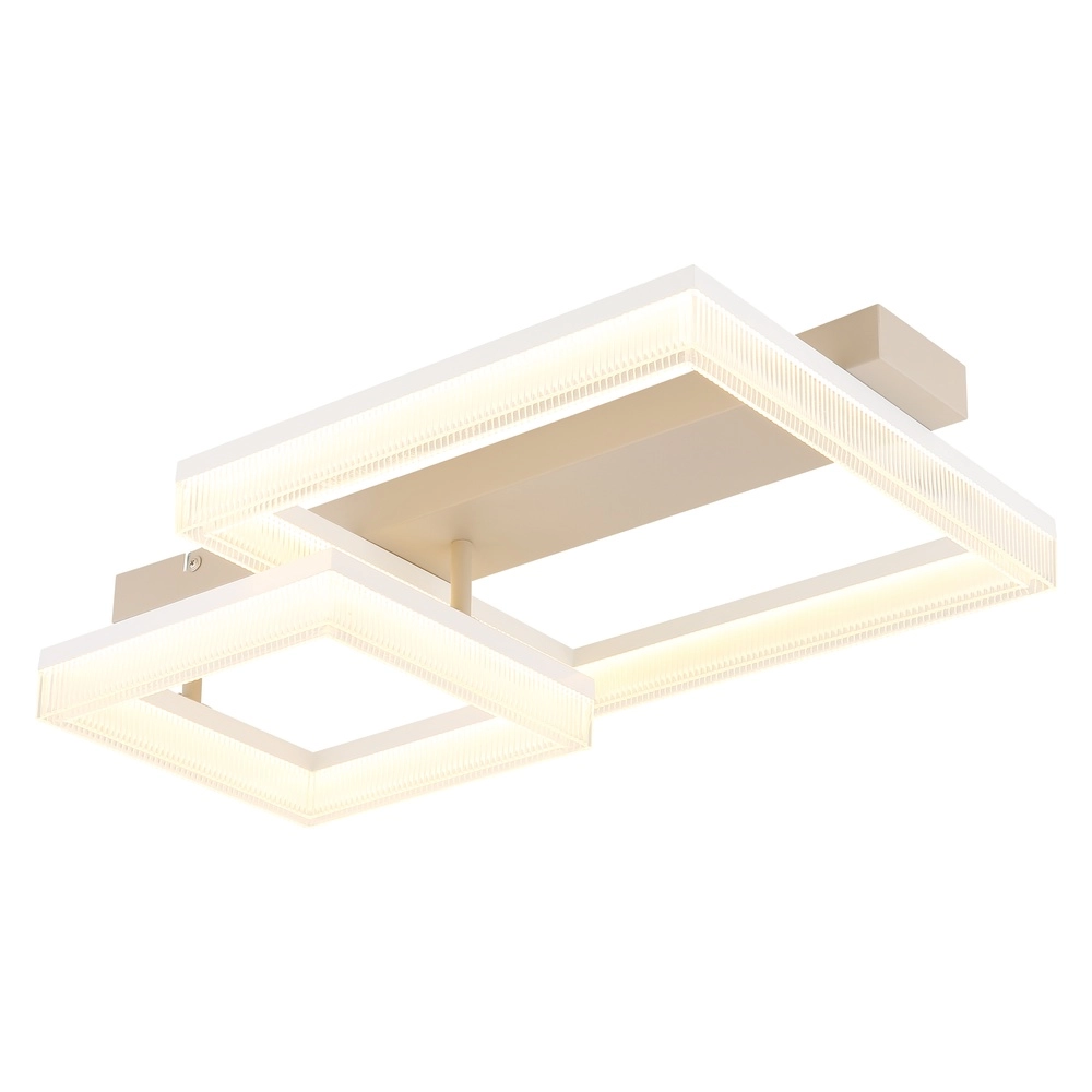 Plafonnier moderne Zara brun sable carré 53cm