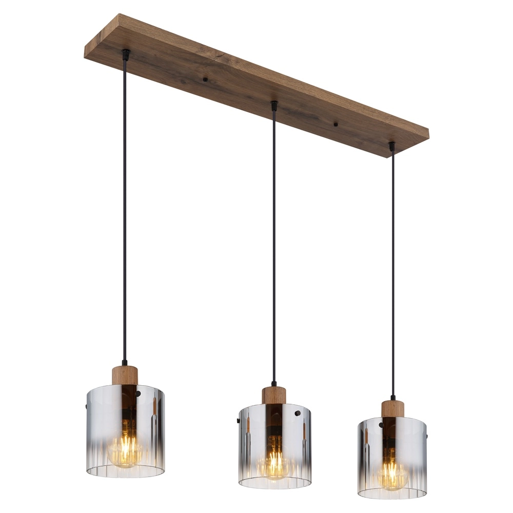 Lampe suspendue Underwood Bois à 3 lumières