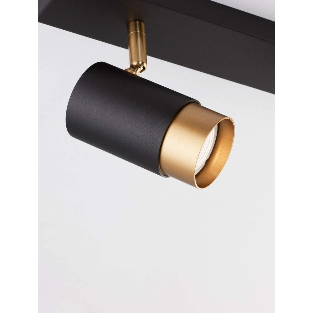 Spot de plafond Pogno 2 lumières noir avec or Lyora 5212017430847