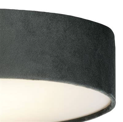 Plafonnier Drum Pleat 38cm velours anthracite Searchlight 5053423187204
