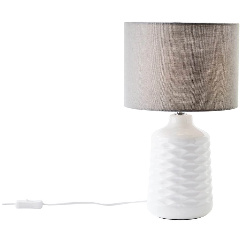 Lampe de table Ilysa blanc avec du gris Brilliant 4004353412370