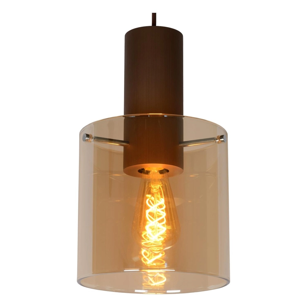Lampe suspendue Toledo Ø verre ambré de 20 cm Lucide 5411212740847
