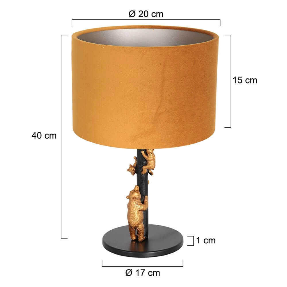 Lampe de table design Animaux avec du velours doré Steinhauer 8712746151916