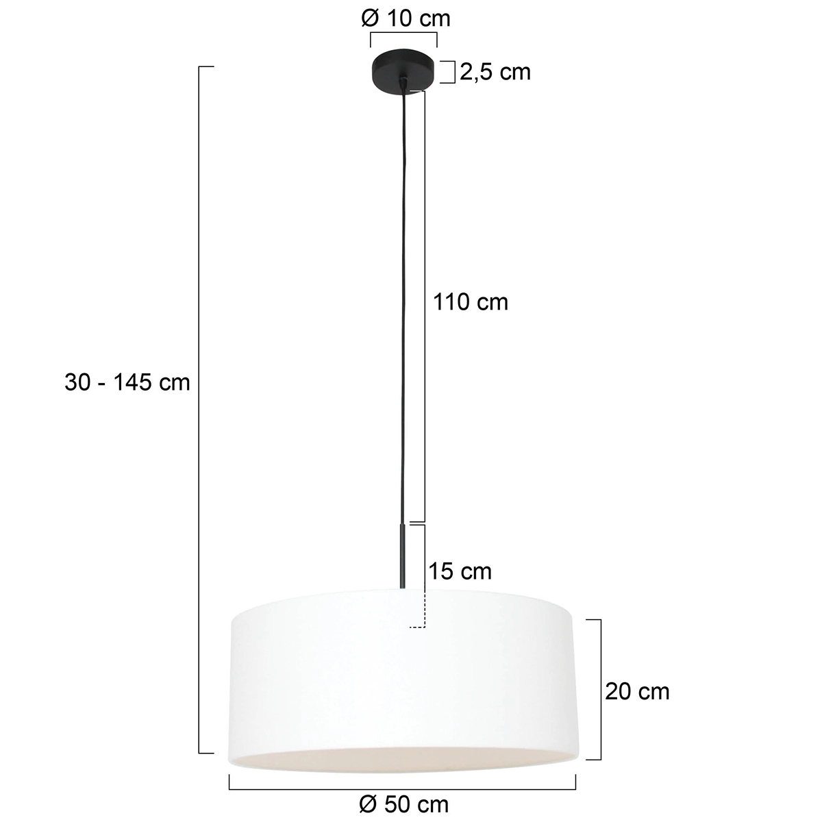 Lampe suspendue Sparkled Ø 50cm lin blanc Steinhauer 8712746146240