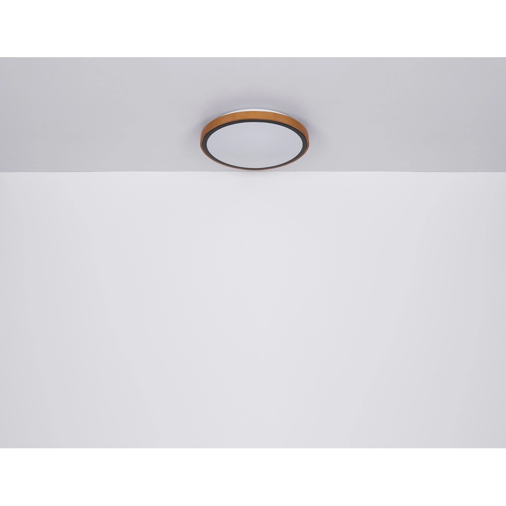 Lampe de plafond Bruno 39 cm carrés noirs avec du bois Globo 9007371433469