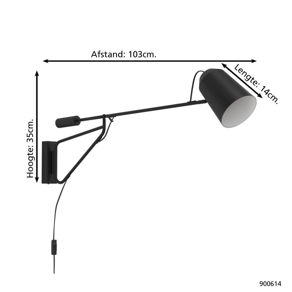 Lampe de lecture noire Loreto 1 Eglo 9008606245116