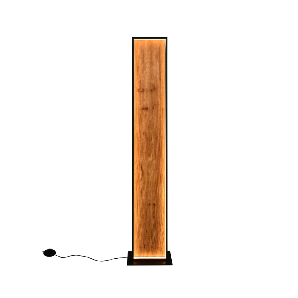 Lampadaire design Kalea noir avec bois Trio 4017807661446