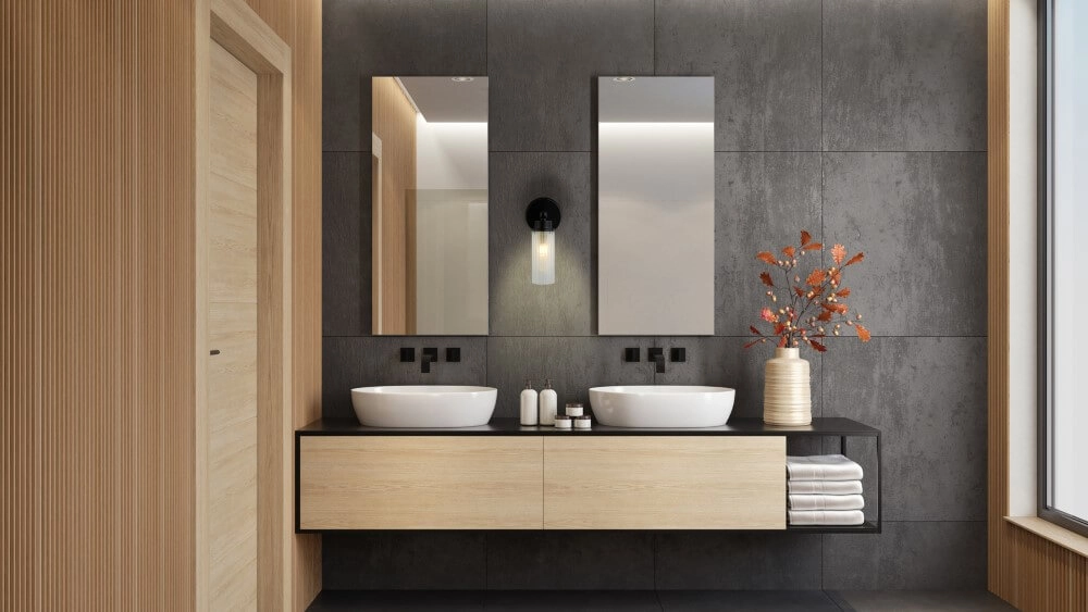 Applique murale noire Imperial avec verre nervuré Searchlight 5053423271941